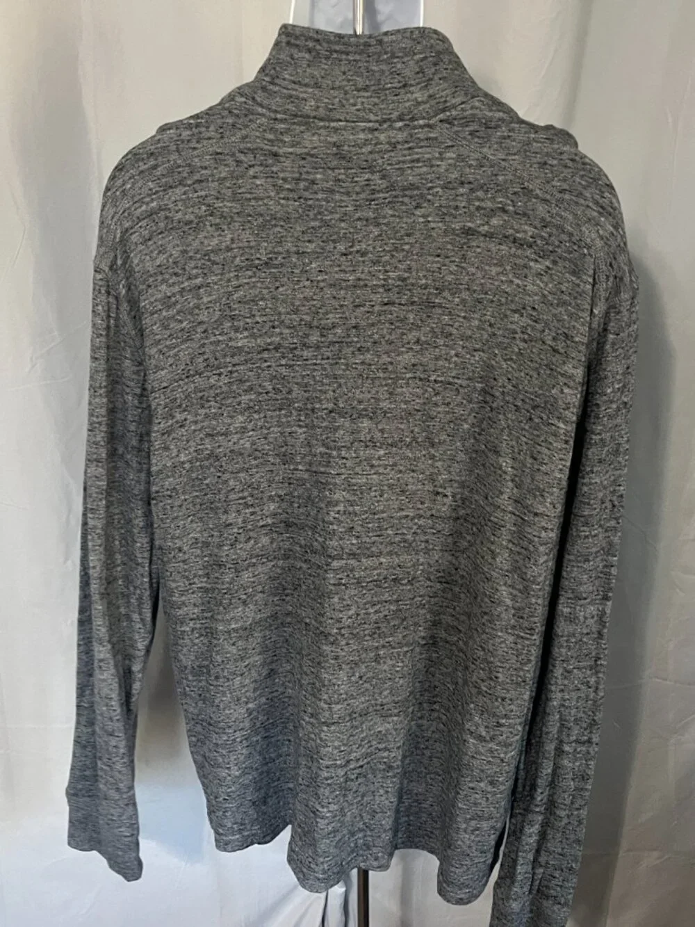 🧶 J.Crew Knit Goods Men's Gray Marled Thermal Lined 1/4 Zip Sweater XXL 🍂